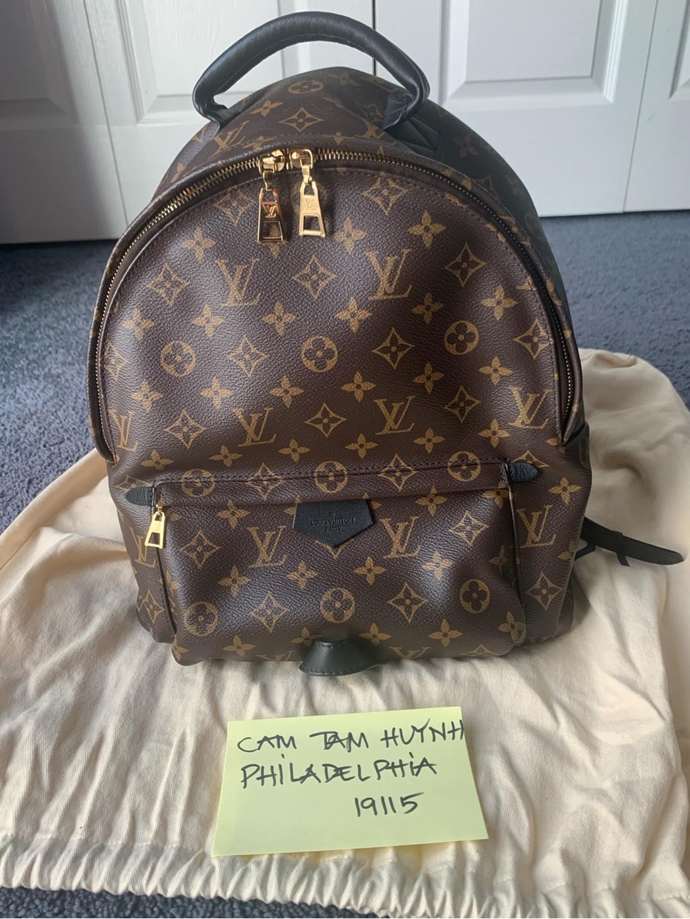 Louis Vuitton Brown Monogram Palm Springs Mini Backpack with Gold Hardware